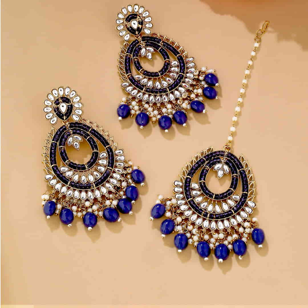 Buy Kairangi by Yellow Chimes Gold Brass Kundan Studded Pearl Drop  Chandbali Designed Drop Earrings for Women and Girls Online at Best Prices  in India - JioMart.