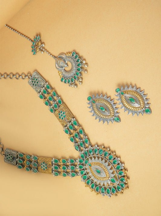 Oxidized Full Jewelry Set with Maang tikka