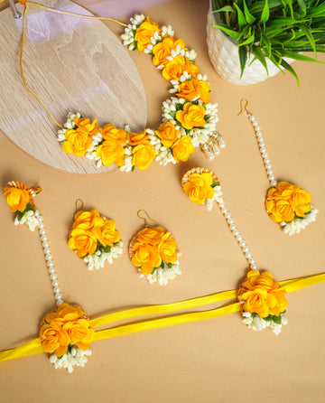 Yellow Floral Handmade Jewelry Set