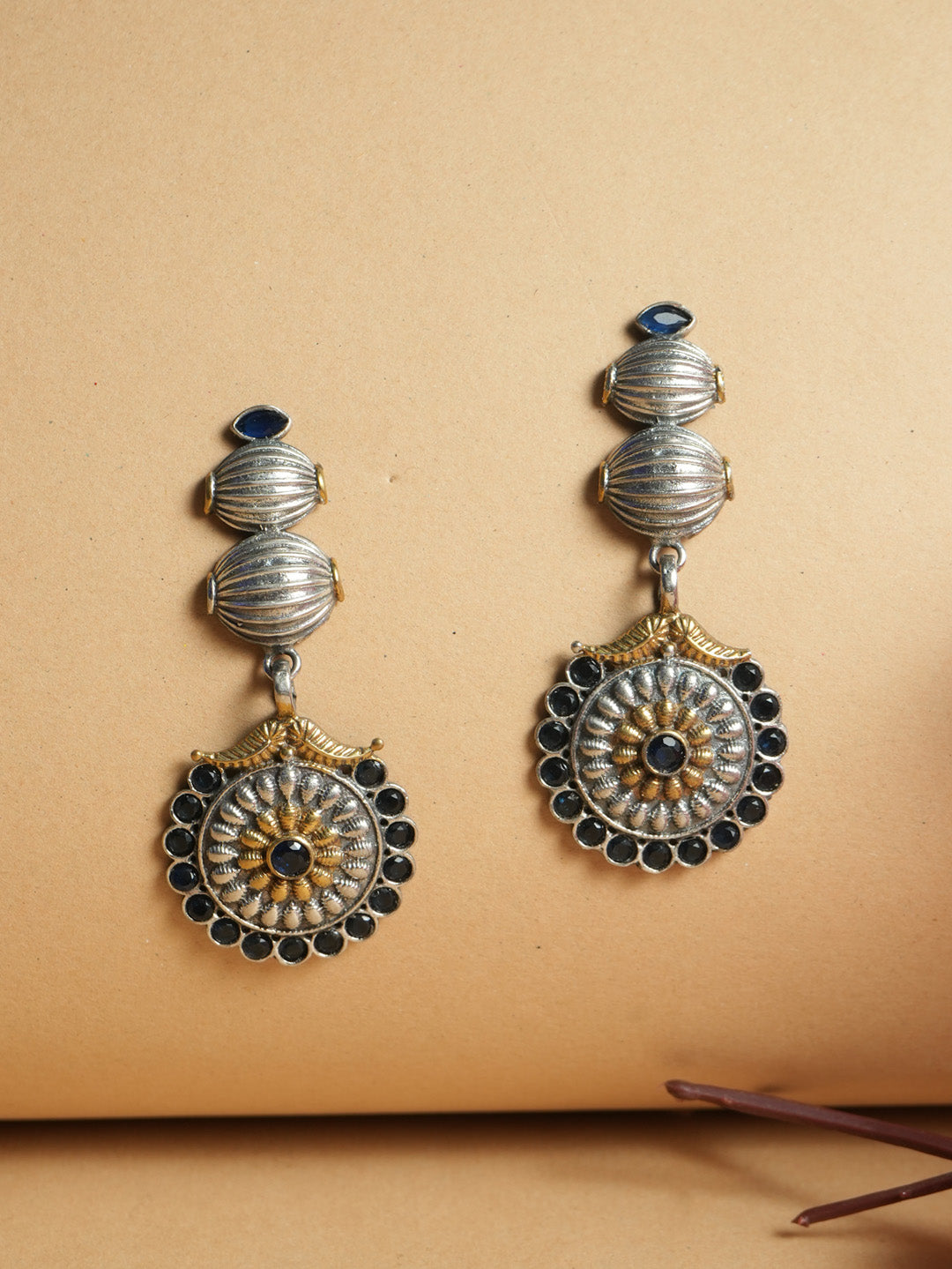 Dual Tone Oxidised Earrings