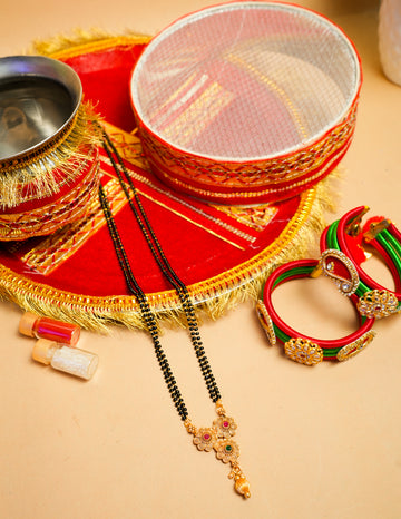 Radiant Karwa Chauth Thali Set with Mangalsutra