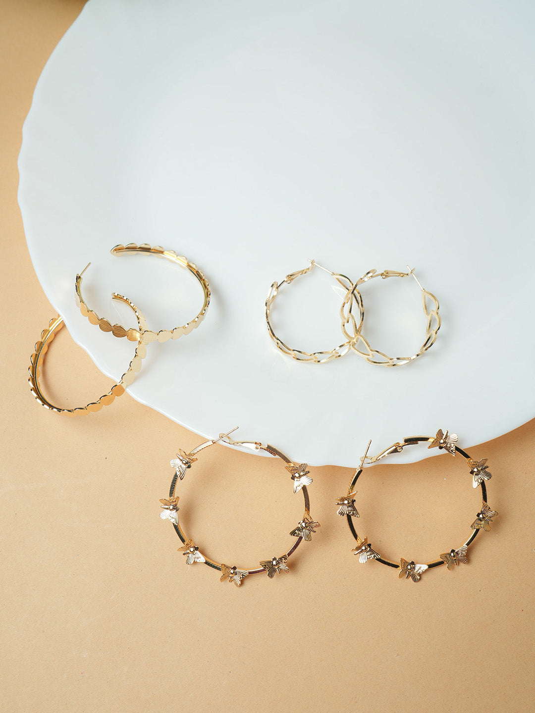 Gold-Plated Hoop Earrings Combo