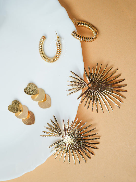 Statement Gold-Plated Earrings Combo