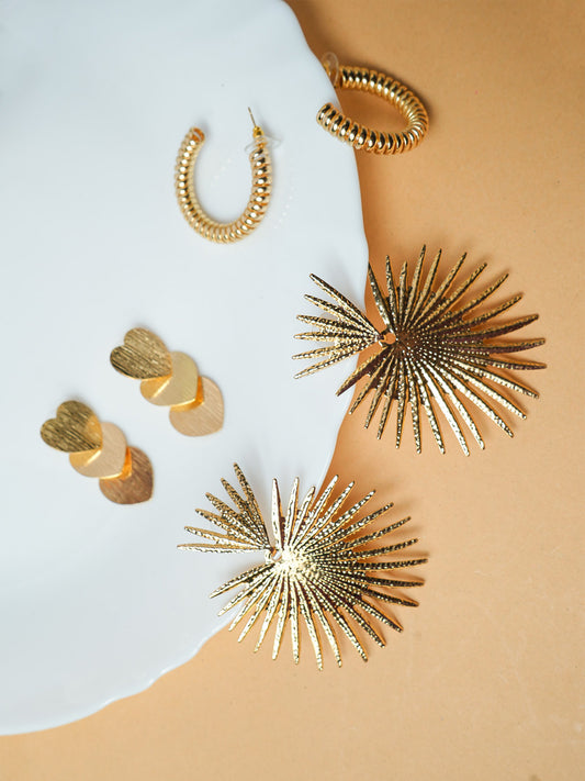 Statement Gold-Plated Earrings Combo