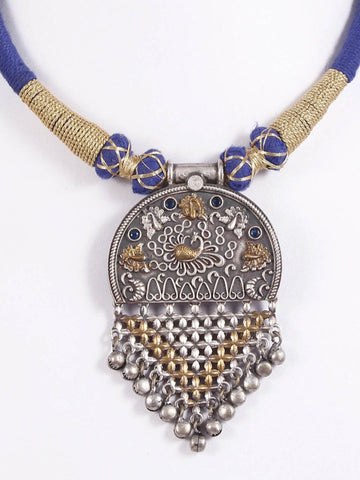 Silver Oxidised Necklace with Dandiya, Dupatta Pooja Thali