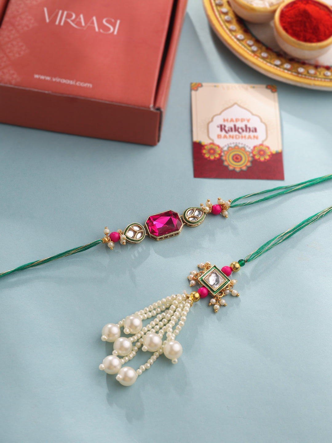 Bhaiya Bhabhi Rakhi gift set with Jade Plant