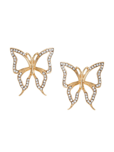 Girls Jewelry - 14K Yellow Gold Butterfly White CZ Screw Back Earrings –  Loveivy.com