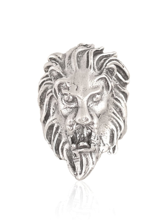 Silver Plated Lion Ring for Men