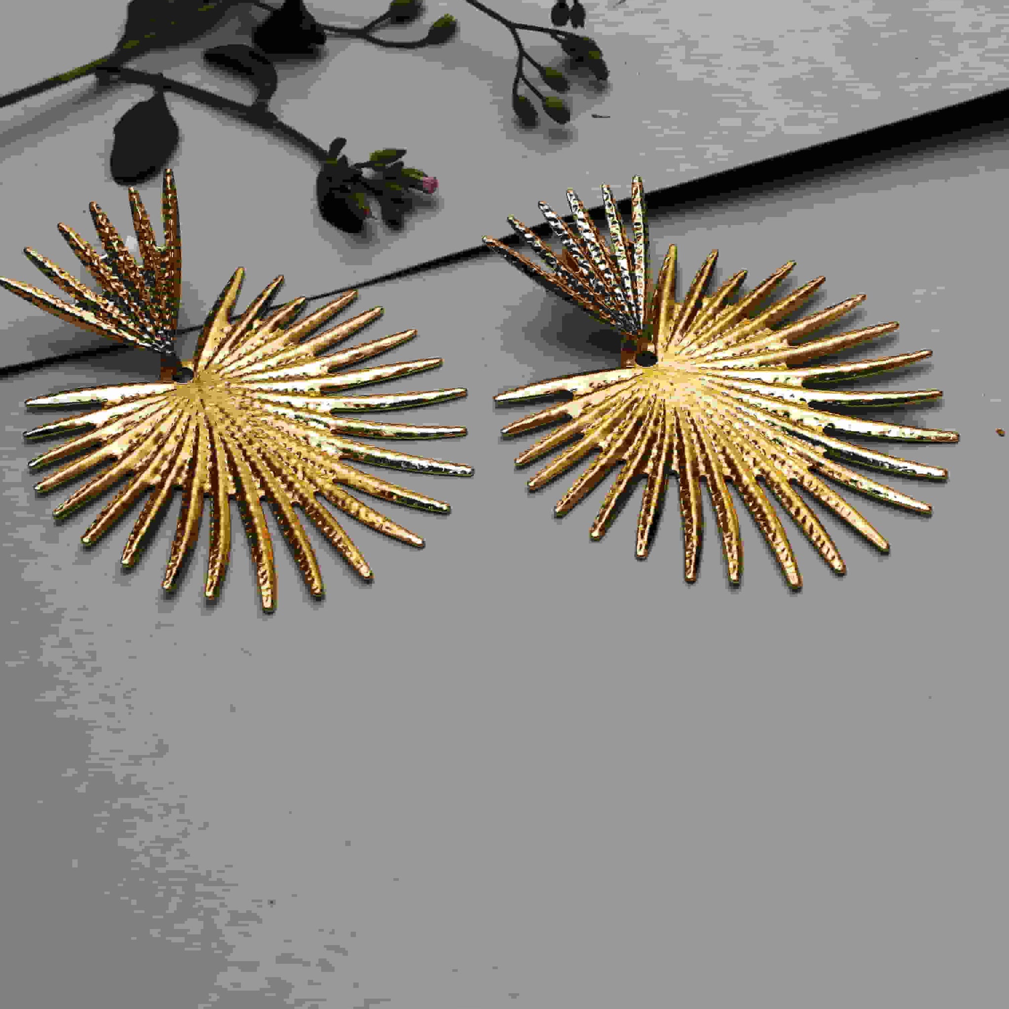 Gold Plated Leaf Dangler Earring