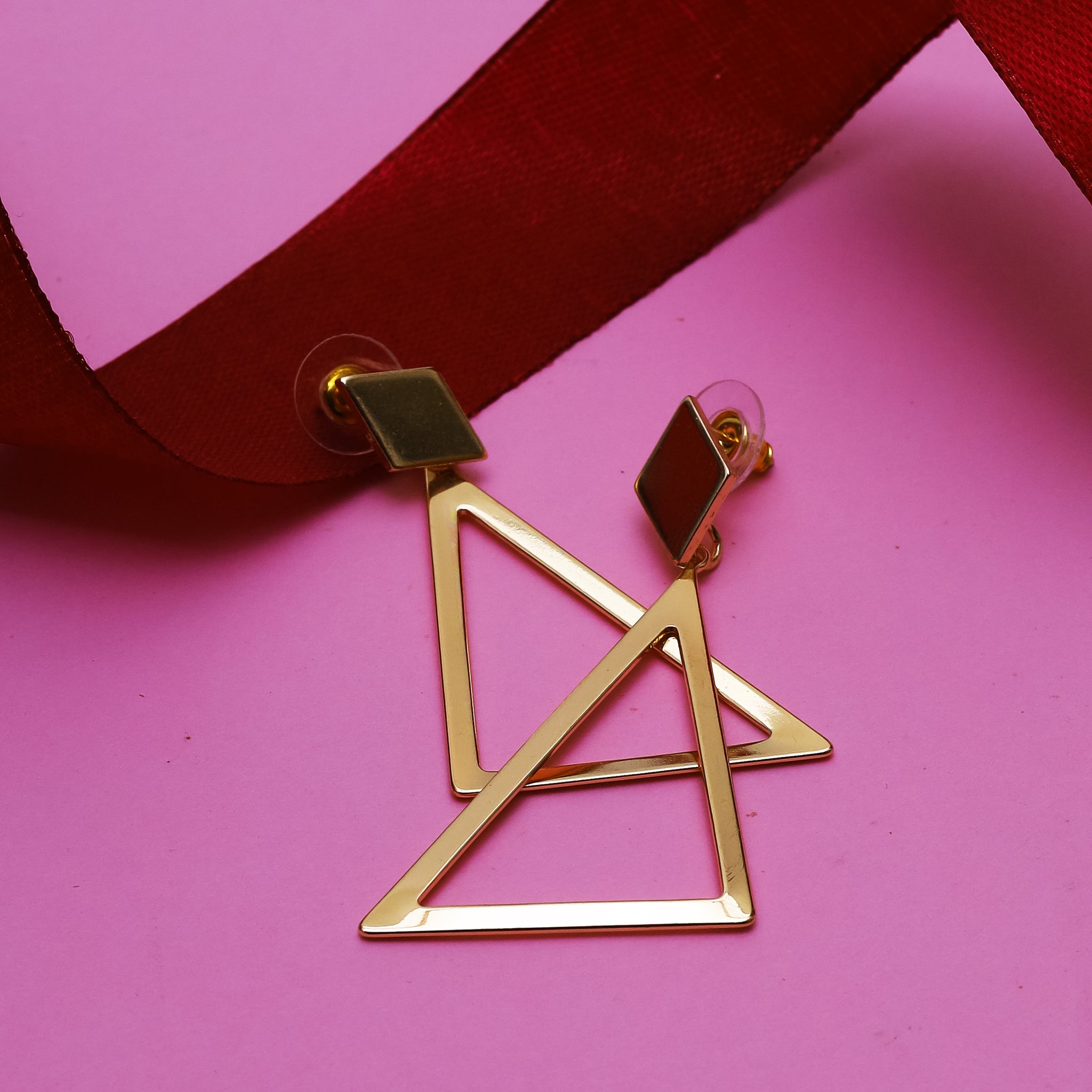 Gold Plated Triangle Earring