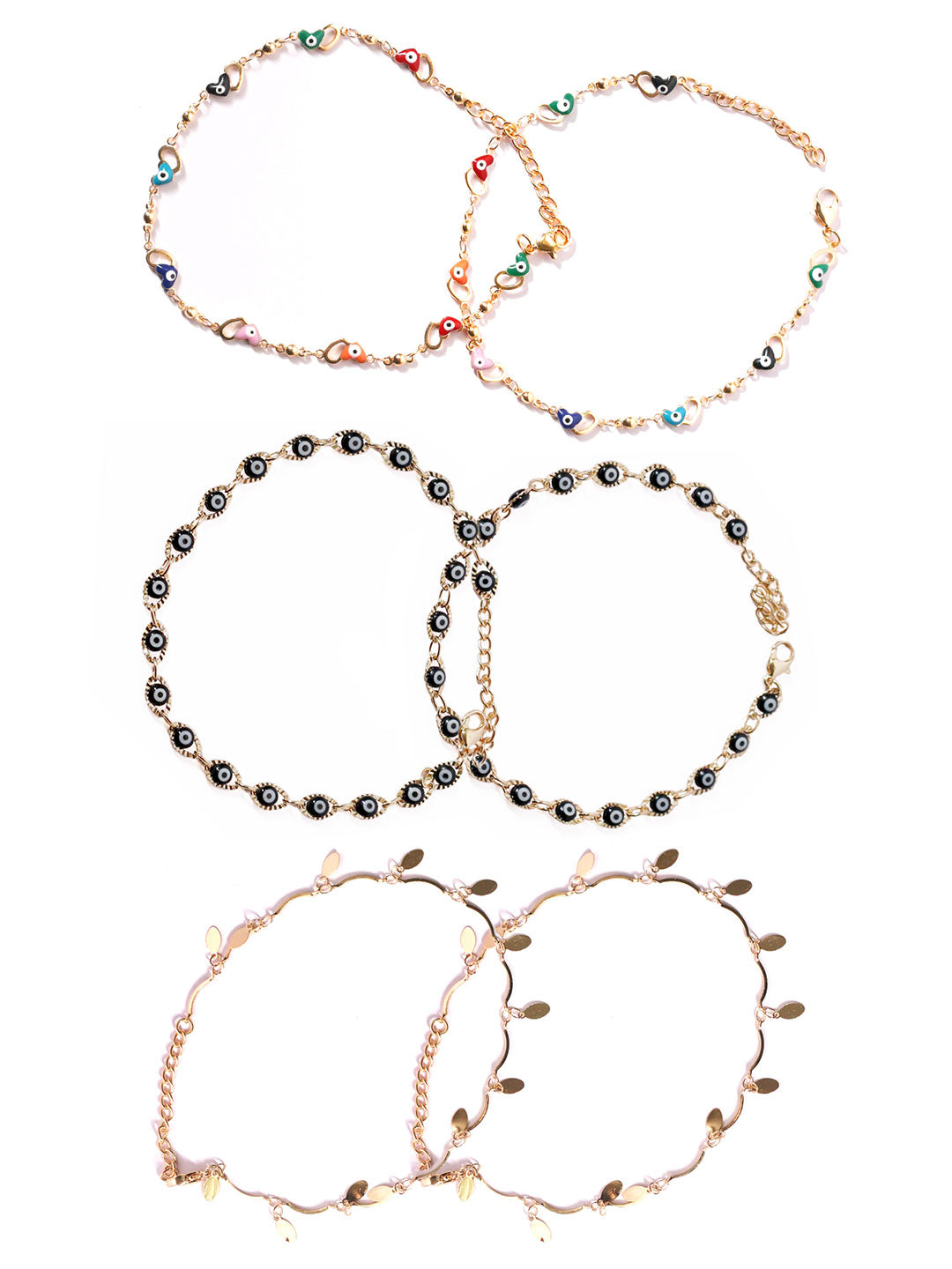 Stone Anklets Combo - Set of 3