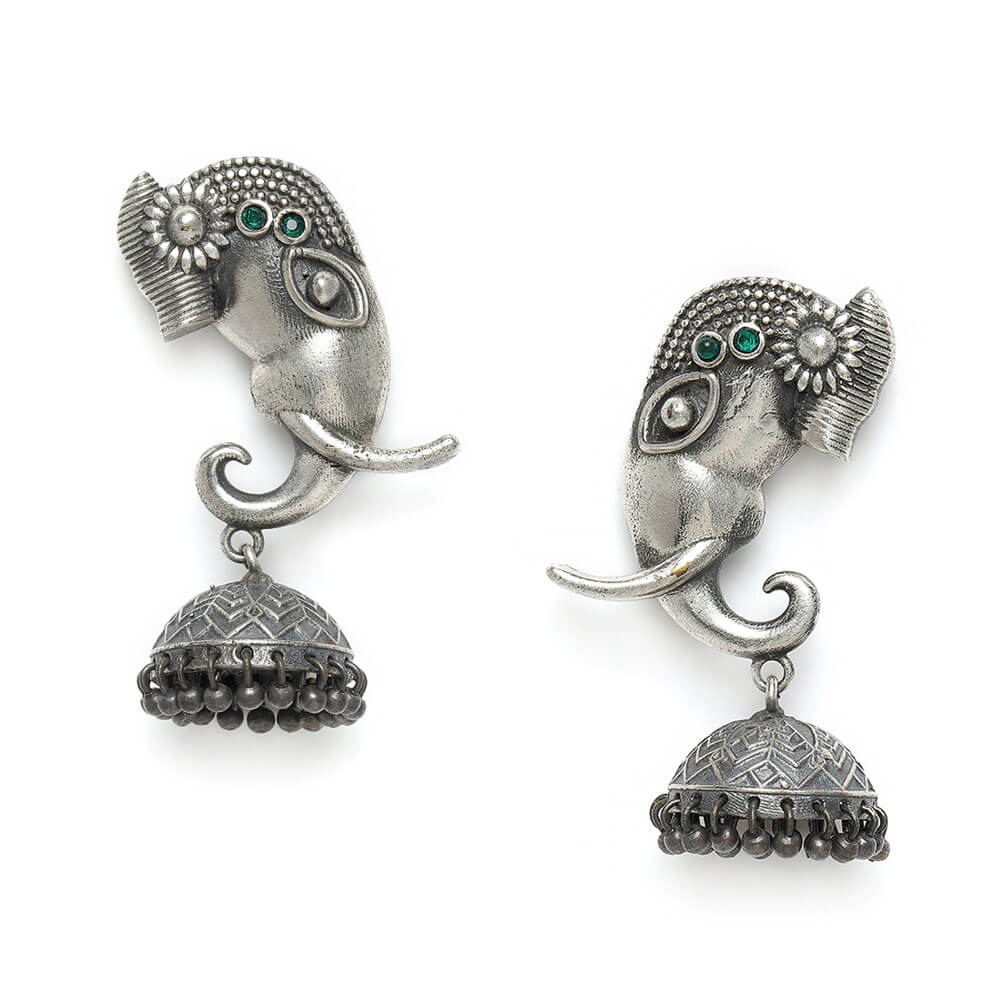 Gaja (Elephant) In White Metal with Gold Polish buy online from India