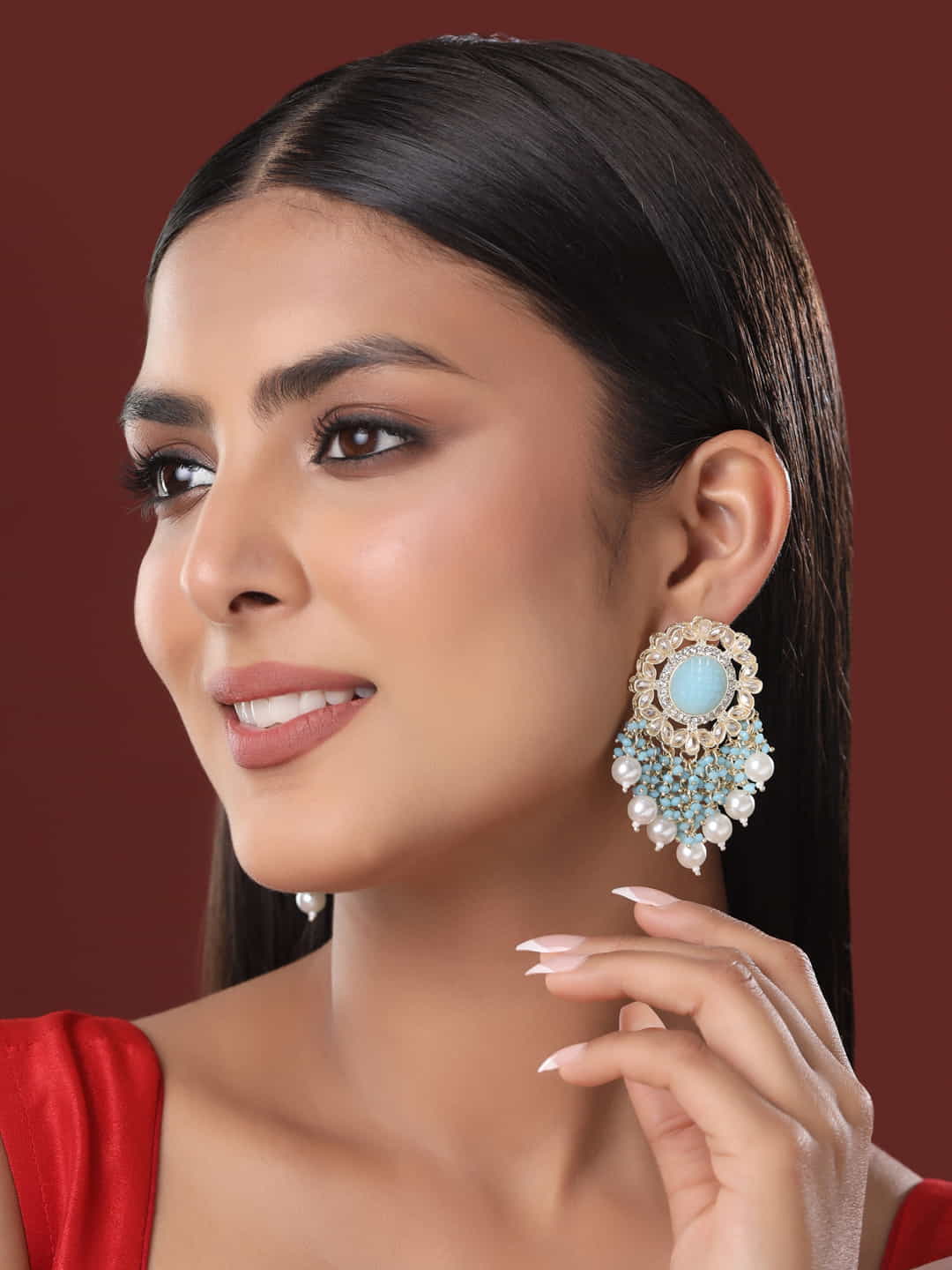 Buy Kundan Earrings - Ruby Raang Online at Best Price | Distacart