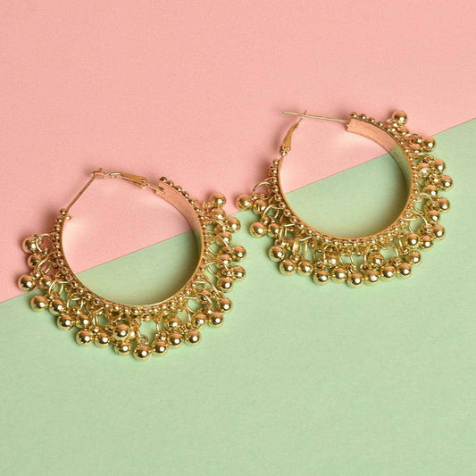 Golden Ghungroo Hoop Earring