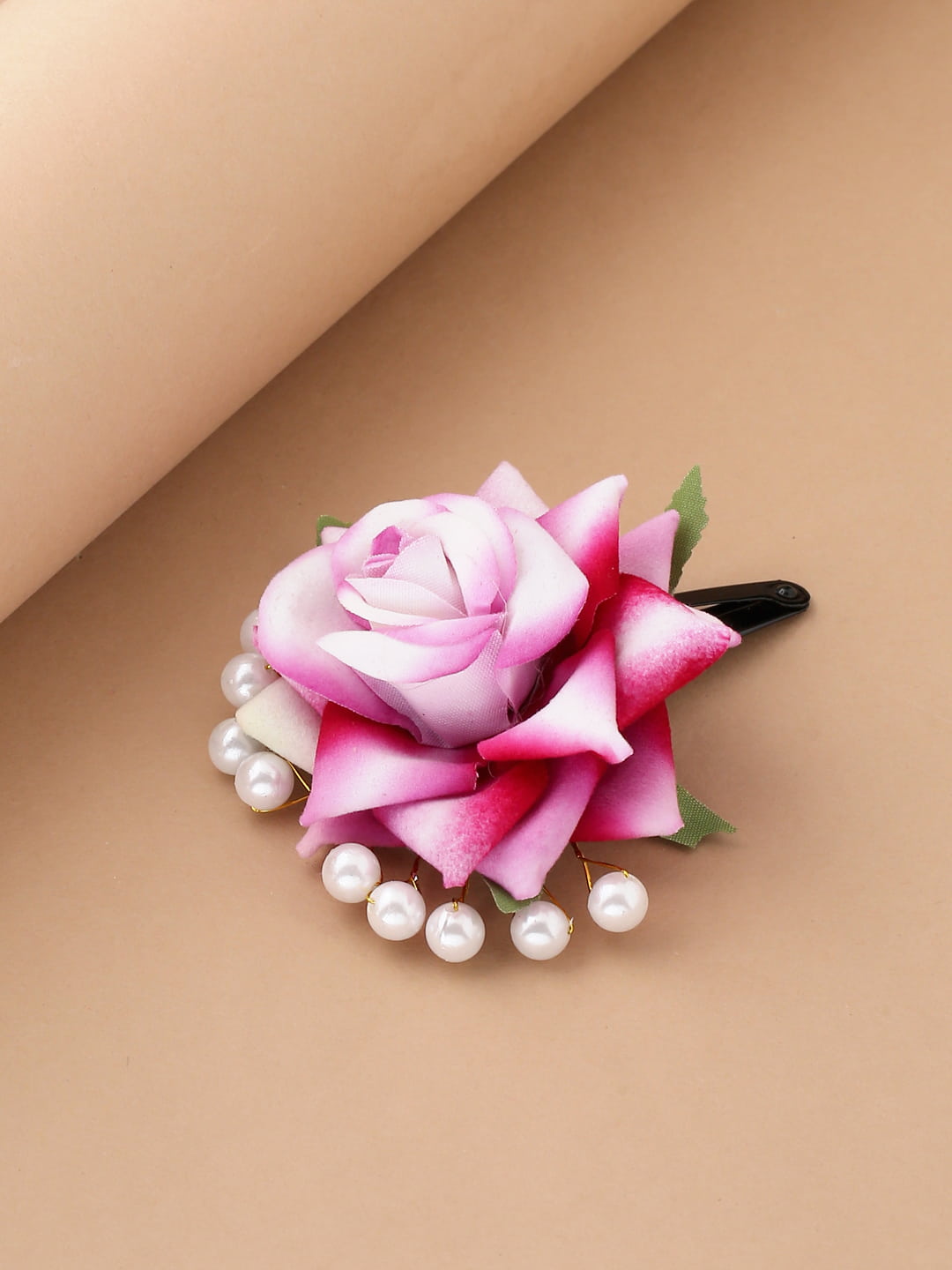 Pink Flower Hair Clip for Women