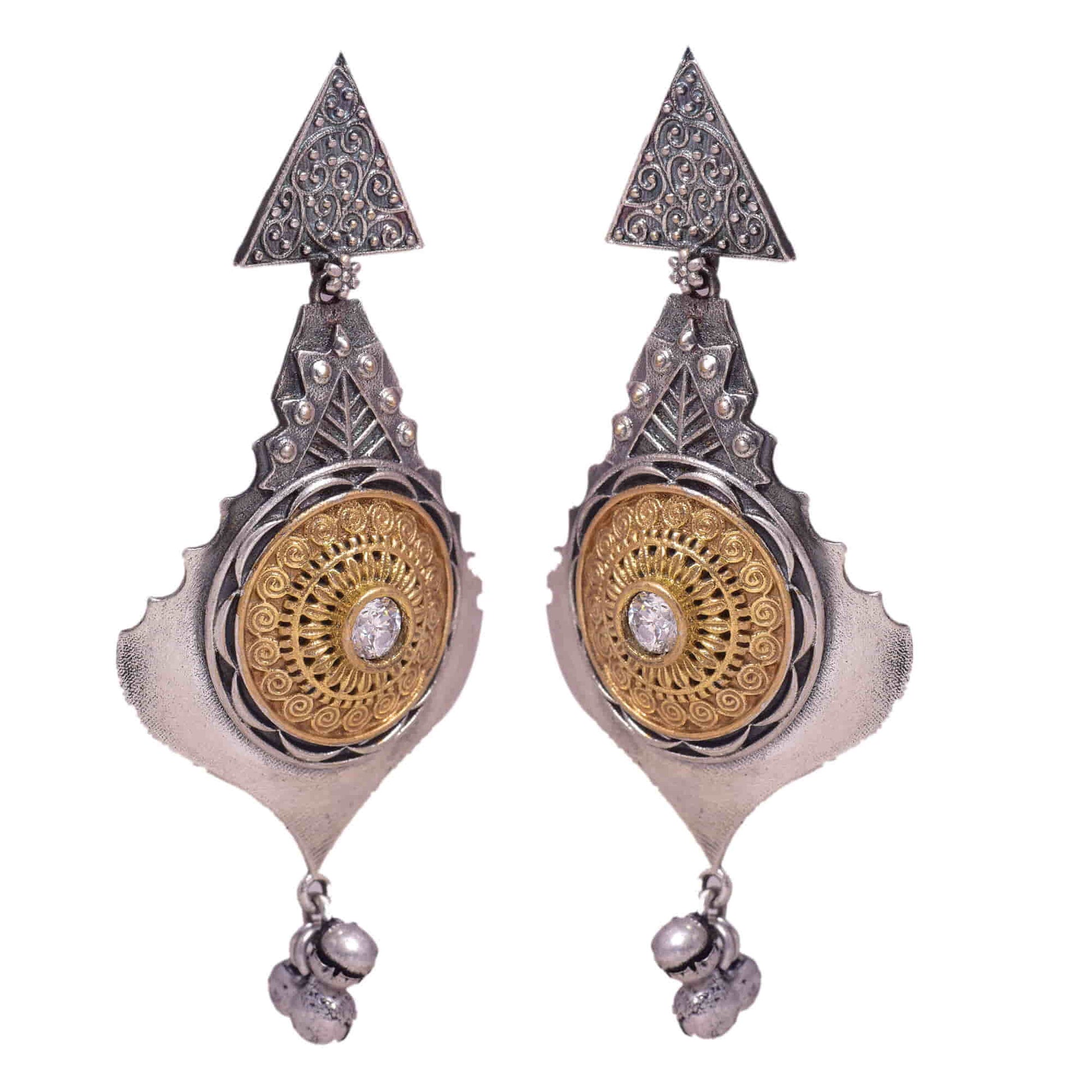 gold-and-silver-plated-long-earring-viraasi