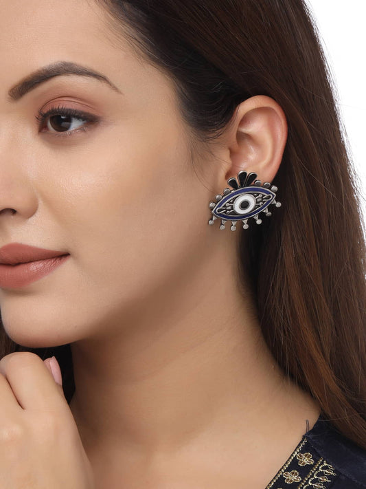 Evil Eye Enameled Earrings