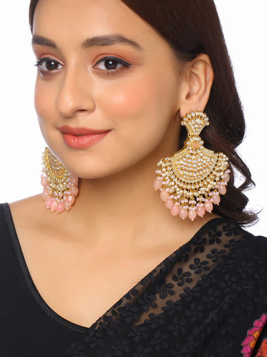 Gold Plated Kundan Earrings For Women