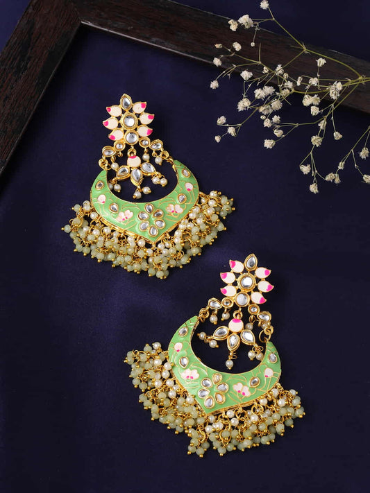 Meenakari Long Jhumki Earrings