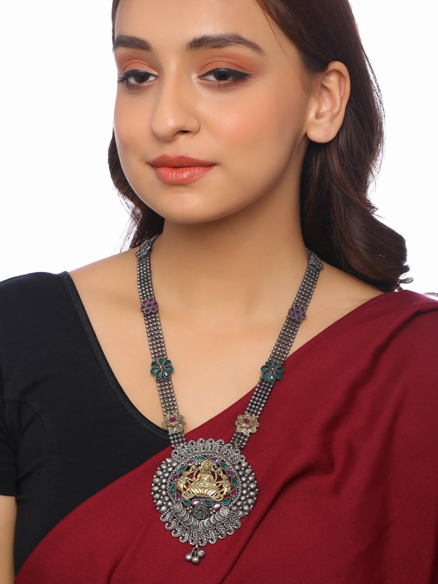 ethnic-dual-tone-long-necklace-viraasi