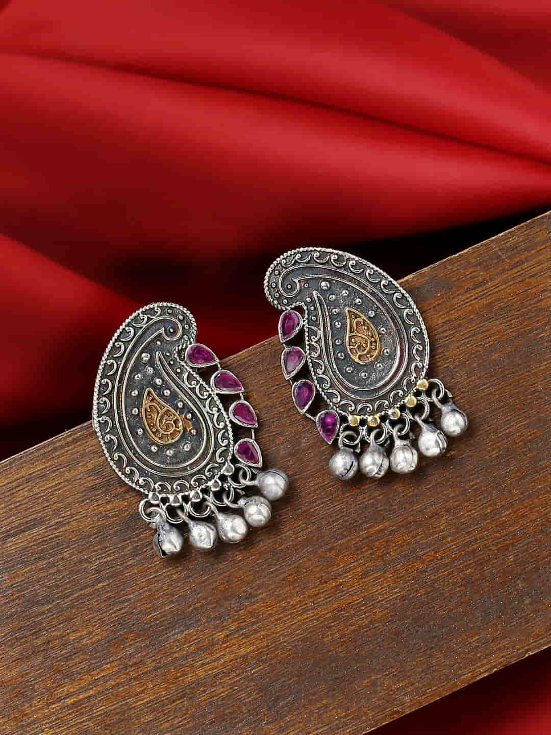 Amazon.com: WOW JEWELLERY Sabyasachi Inspired Dual Tone Dark Polki Earrings  For Girls And Women 1: Clothing, Shoes & Jewelry