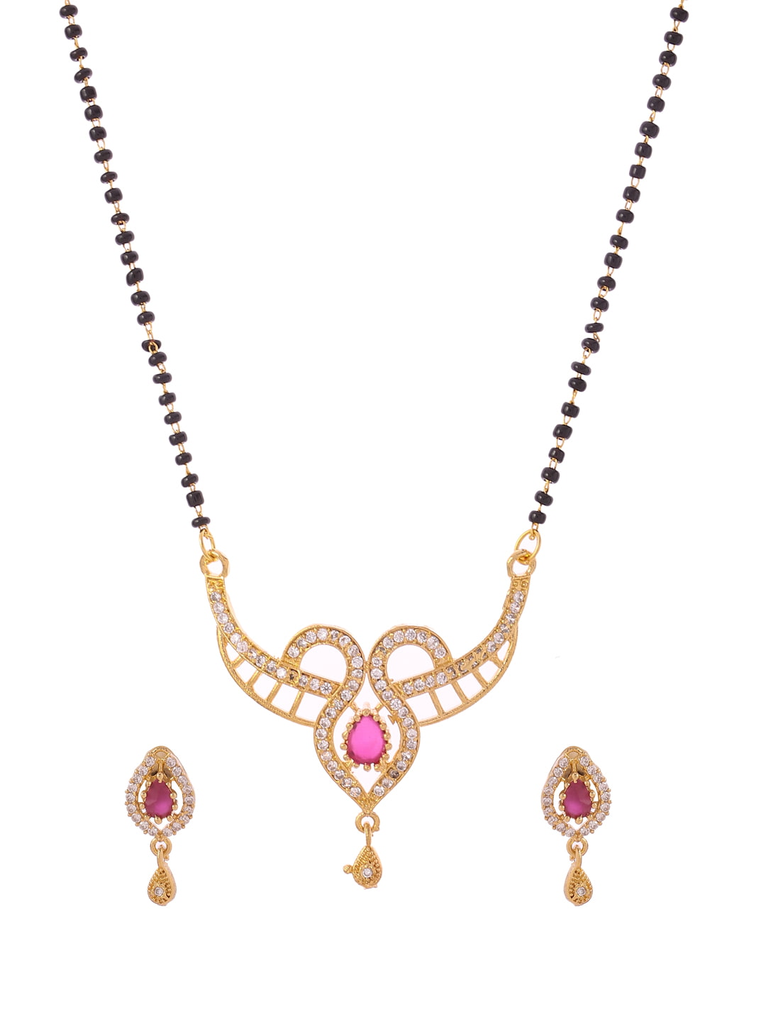 gold-plated-pink-stone-mangalsutra-with-earrings-for-women-viraasi