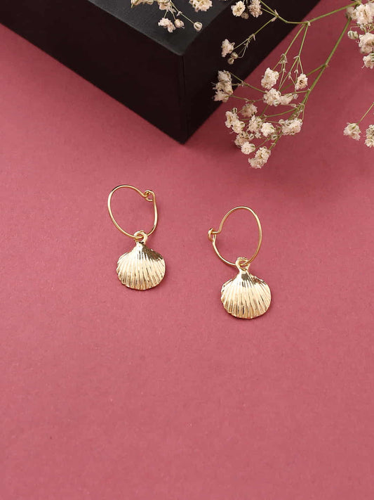 Gold Plated Minimal Drop Earrings for Women and Girls