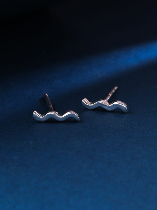 Silver Plated Snake Design Minimal Earring