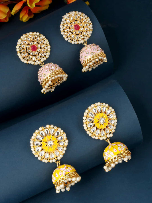 Beautiful Meenakari Earrings Combo Set