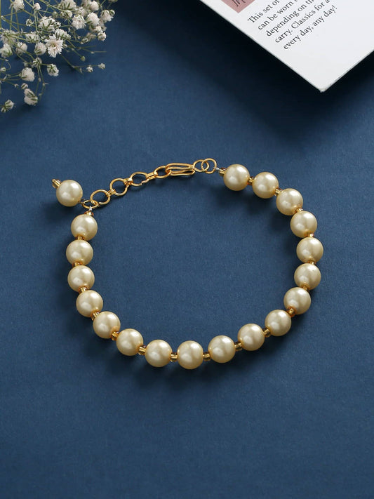 Gold Plated Pearl Bracelet for Girls and Women