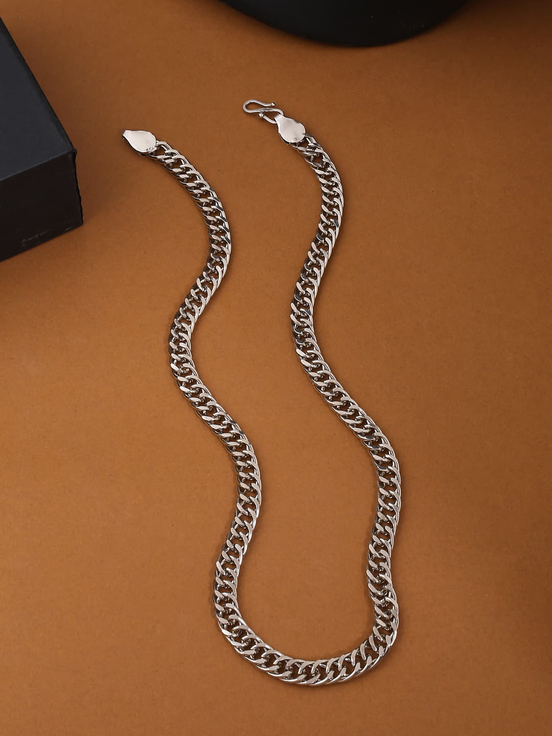 Silver Toned Minimal Chain For Boys-Viraasi