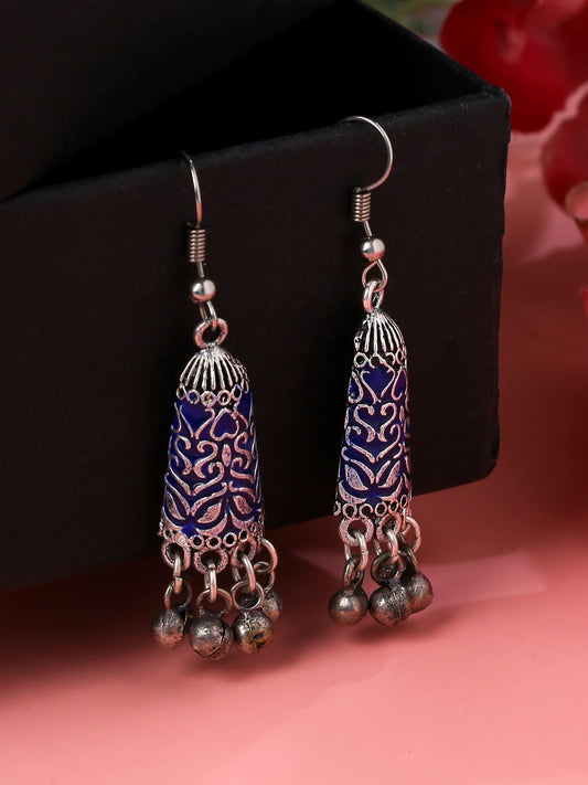 Vintage Style Enamelled Oxidised Earrings