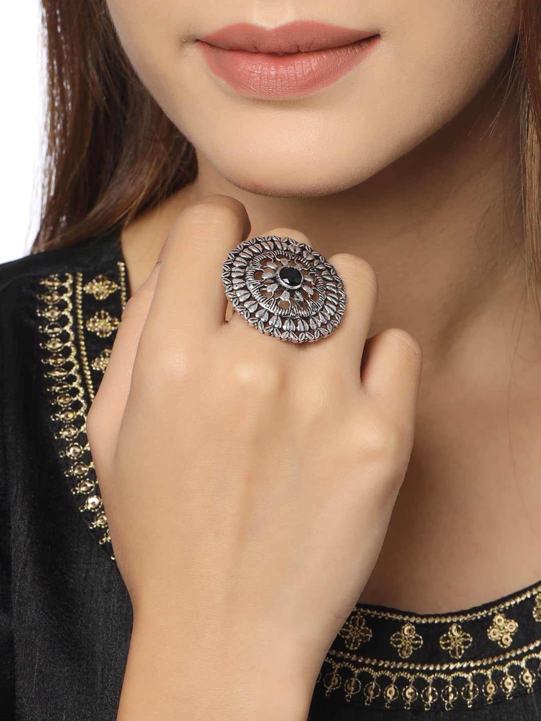 Buy Oxidised Silver-Toned Rings for Women by Indie Picks Online | Ajio.com