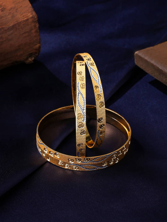 Stylish Gold Plated Set of 4 Bangle