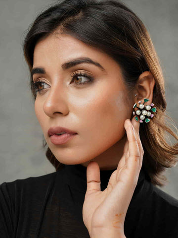 Oxidised Meenakari Stud Earring for Women and Girls