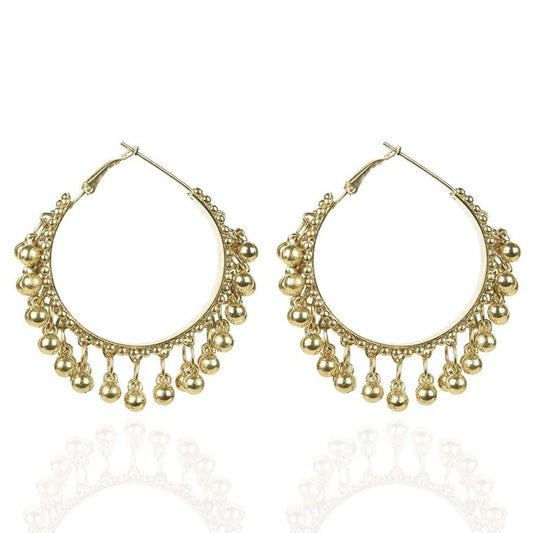 Golden Ghungroo Hoop Earring